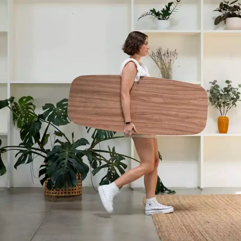 Tavolino da caffè Hoek Long, 47,5 x 20, rettangolare, design salvaspazio e portatile, montaggio con un clic senza attrezzi con gancio a muro