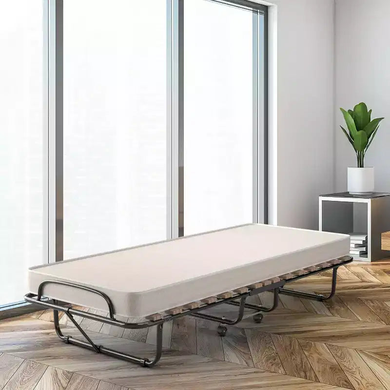 Letto Pieghevole Pieghevole per Ospiti con Materasso in Memory Foam Fabbricato in Italia