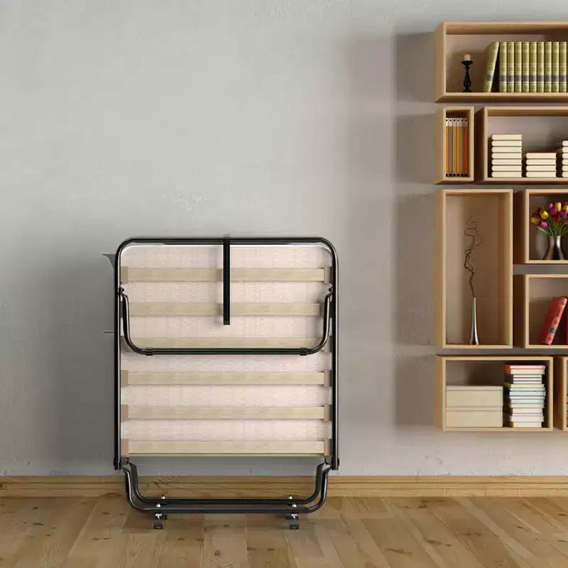 Letto Pieghevole Pieghevole per Ospiti con Materasso in Memory Foam Fabbricato in Italia