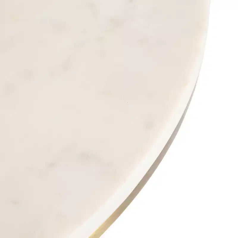 Tavolo Consolle Semicircolare in Marmo Kate and Laurel Dorrah, 71x35.5x76 cm, Bianco