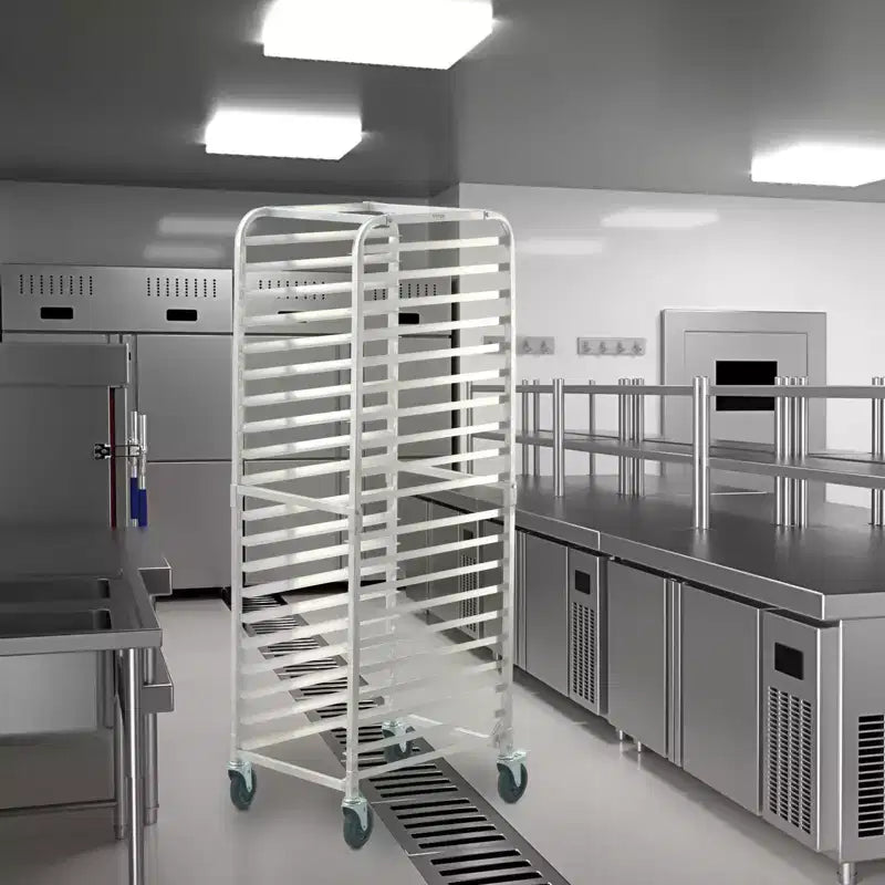 VEVOR Carrello Portateglie a 20 Livelli, Carrello Portateglie Commerciale con Ruote Freno, Carrello di Stoccaggio in Alluminio per Teglie Mezze e Intere, 66 x 51,8 x 177,8 cm