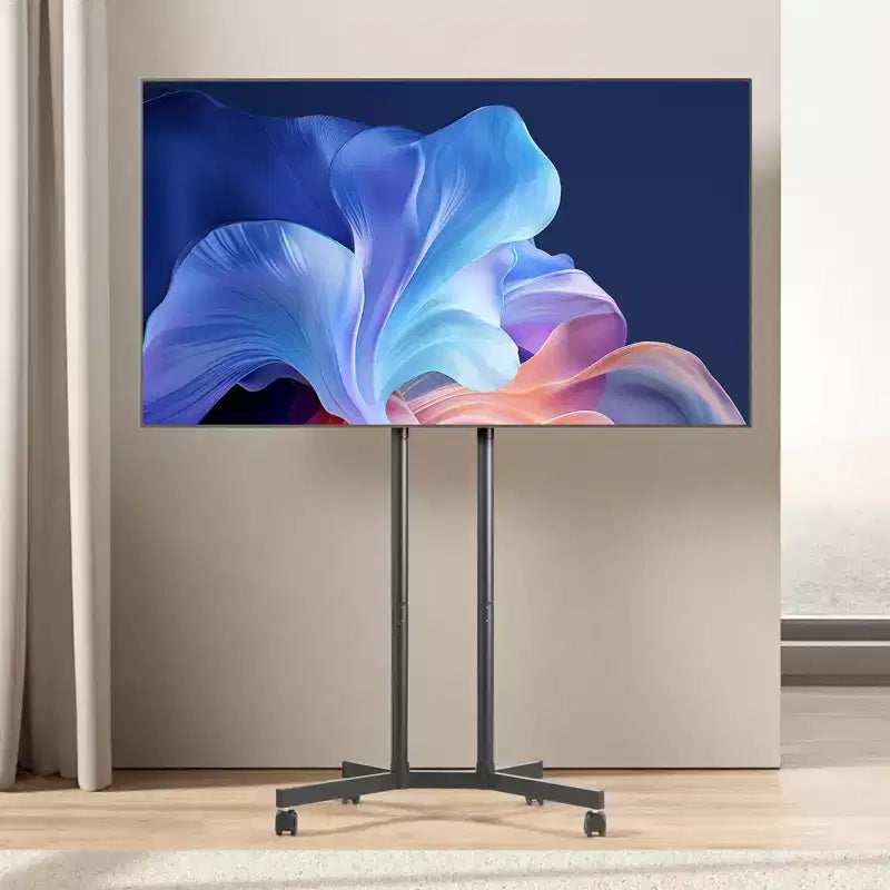 Supporto TV VEVOR su ruote, Carrello TV mobile per schermi da 32-65 pollici, Regolabile in altezza, Supporto monitor portatile con ruote, Capacità di carico fino a 40 kg, Nero