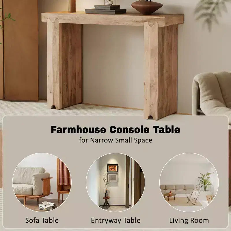 Tavolo consolle Whisen in stile retrò e minimalista, tavolo da ingresso multiuso, facile da montare (versione aggiornata)