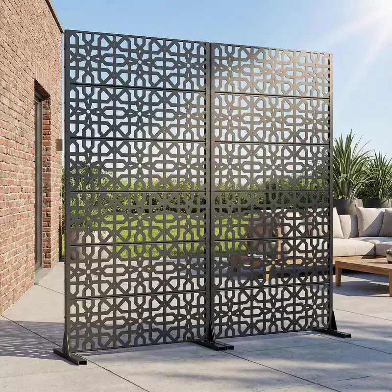Perilla 01 Divisorio in acciaio zincato nero, 72x35x16, schermo bifacciale antiruggine da 6 pezzi