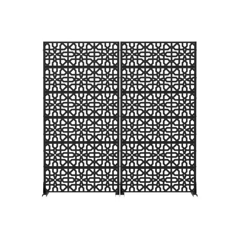 Perilla 01 Divisorio in acciaio zincato nero, 72x35x16, schermo bifacciale antiruggine da 6 pezzi