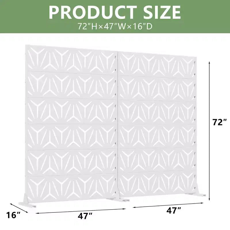 Divisorio Stella 01 in Acciaio Zincato Bianco, 72x47x16, Moderno a Doppia Faccia, 6 Pezzi