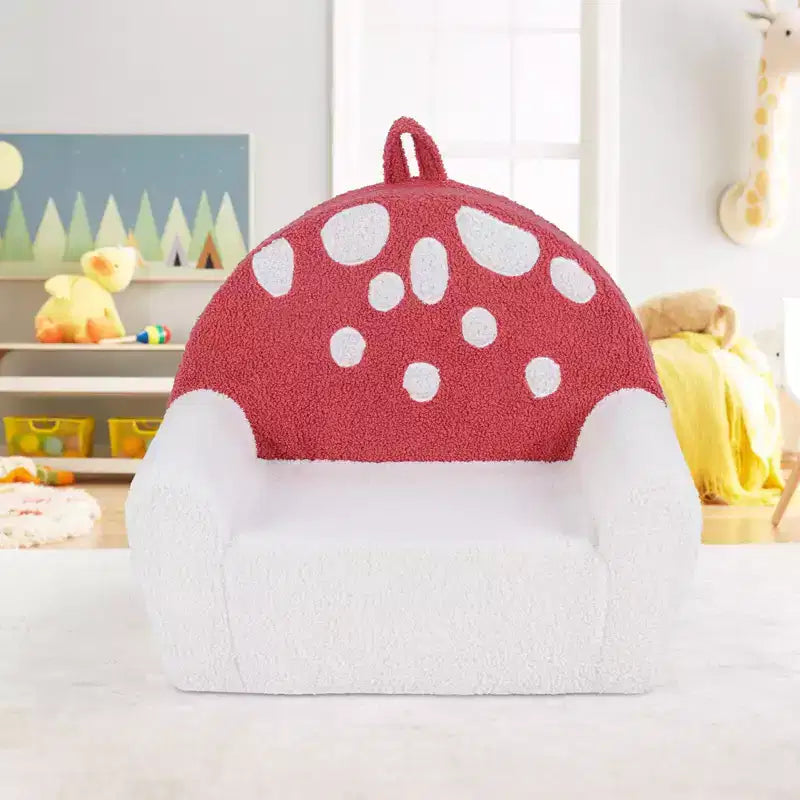 Divano per bambini, divano in schiuma per bambini con rivestimento in morbido pile Teddy lavabile in lavatrice rosa + beige