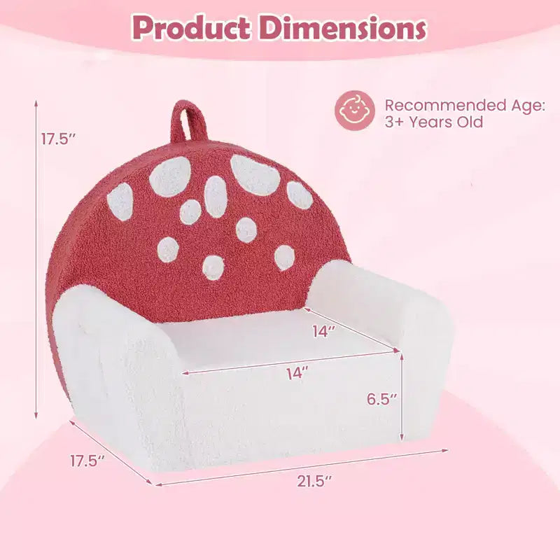 Divano per bambini, divano in schiuma per bambini con rivestimento in morbido pile Teddy lavabile in lavatrice rosa + beige