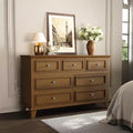 Modern 7 Drawer Dresser for Bedroom  Wide Chest of Drawers  Deep Storage  Water-Resistant Wood Top  Metal Handles  Thickened Desktop