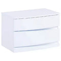 HomeRoots 17 White Two Drawers Manufactured Wood Mirrored Nightstand
