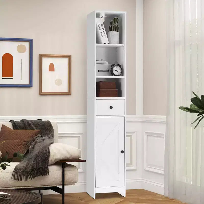 Mobiletto da bagno alto e stretto, armadietto contenitore sottile da 66,9 pollici, organizer indipendente resistente all'acqua per piccoli spazi