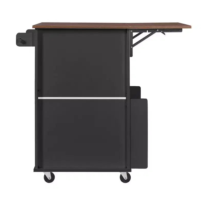 Whisen 39.3 Isola da Cucina con Ripiano, Carrello da Cucina Portatile con Ruote e Ribalta, Portasciugamani, 1 Cassetto
