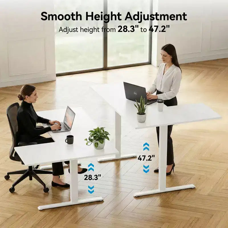 Scrivania elettrica angolare a L 71 X 48 pollici, scrivania per computer regolabile in altezza elettricamente, scrivania sit-stand per ufficio domestico