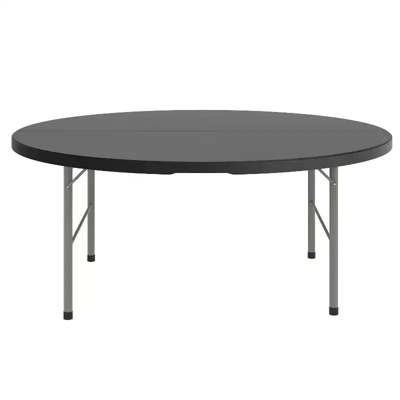 Tavolo pieghevole rotondo in plastica bi-fold Flash Furniture da 5,89 piedi per banchetti ed eventi con maniglia per il trasporto