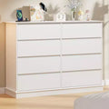Large 8 Drawer Double Dresser with Deep Drawers & Wide Top, Horizontal Wooden Storage Chest Organizer for Living Room, Hallway, Entryway & Office