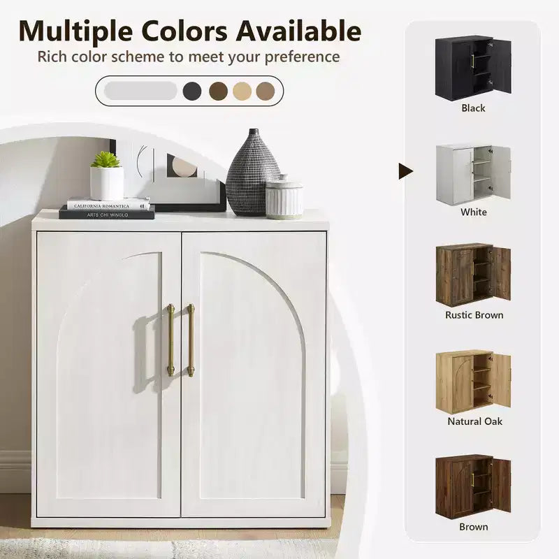 Madia Credenza con Mobile Contenitore, Armadietto d'Accento con Ripiano Regolabile, Tavolo Consolle in Legno per Caffè per Cucina, Soggiorno