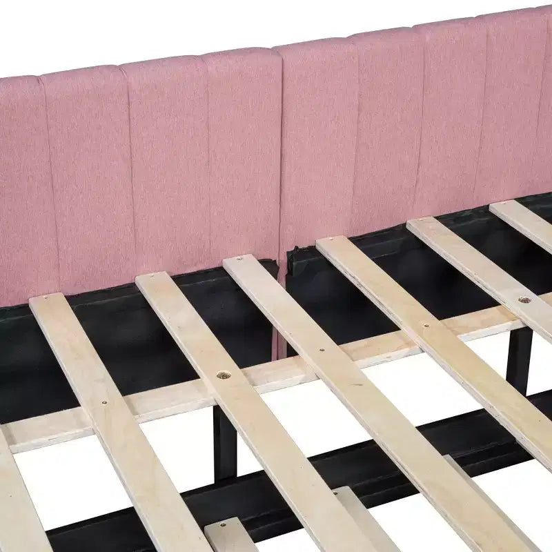Moderno divano letto in lino imbottito a grandezza naturale con letto estraibile