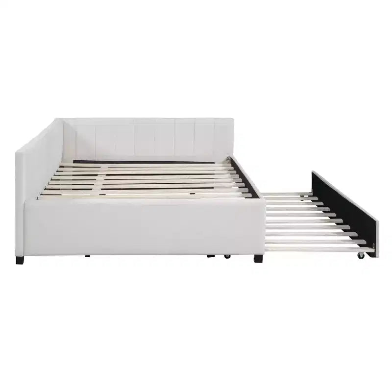 Moderno divano letto in lino imbottito a grandezza naturale con letto estraibile