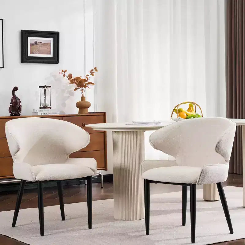 Sedie da pranzo moderne imbottite con schienale curvo