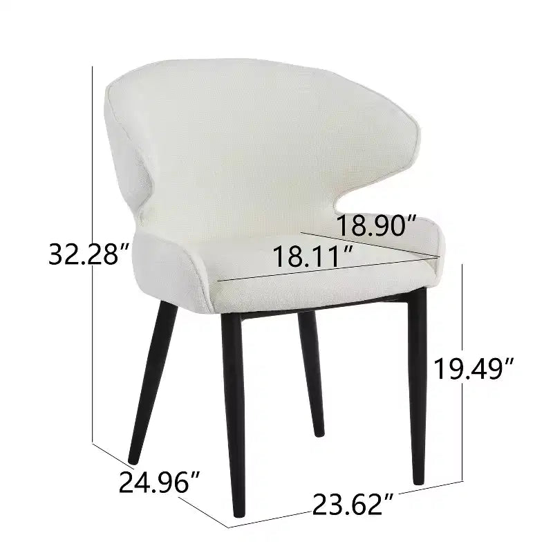 Sedie da pranzo moderne imbottite con schienale curvo